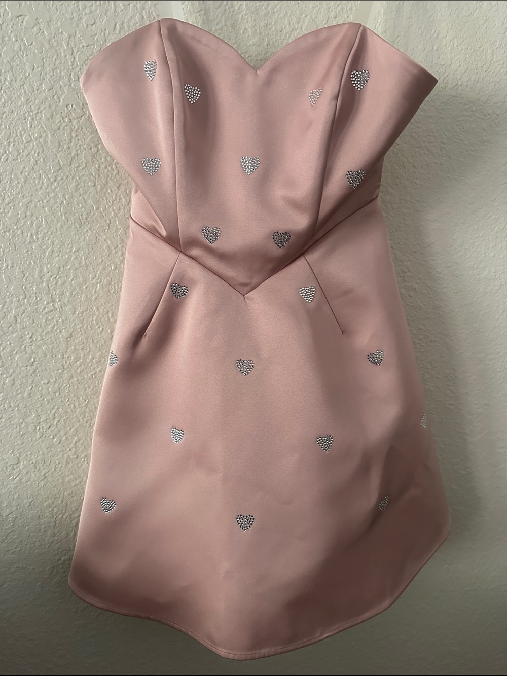 Victoria's Secret Pink Strapless Mini Dress with Silver Heart Accents - Picture 5 of 6